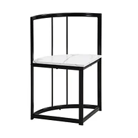 Modern 7-Piece Dining Table Set With Faux Marble Compact 5 5" Kitchen Table Set For 6