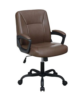 Simplie Fun Relax Cushioned Office Chair 1 Piece Brown Color Upholstered Seat Back Adjustable Chair Comfort