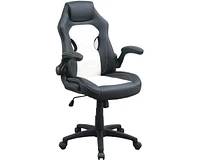 Office Chair Upholstered 1 Piece Comfort Chair Relax Gaming Office Chair Work Black And White Color