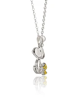 Peanuts Snoopy and Woodstock 3D Pendant Necklace, 16 + 2'' Chain