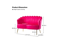 Hulala Home Xabier Contemporary 50.2" Loveseat with Flower Shaped Back