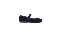 Childrenchic Girls Classic Velvet Mary Janes Navy