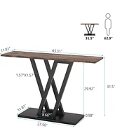 Tribesigns Gold Console Table, Modern Hallway Table for Entryway, 43 Inch Entryway Tables Narrow Sofa Living Room, Stable Metal Frame & Easy