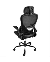 Elama High Back Adjustable Mesh and Fabric Office Chair with Metal Base Head Rest