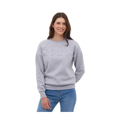 Bench Dna Women's Avyanna Deboss Logo Crew Neck Sweatshirt