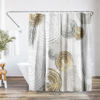 71x74 Abstract Shower Curtain - Spinning by Pi Creative Art