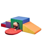 ECR4Kids SoftZone Single Tunnel Maze, Earthtone, 6-Piece
