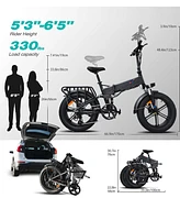 Engwe Engine Pro Electric Bike: 1000W(Peak) 62Miles Full Suspension Foldable E-bike