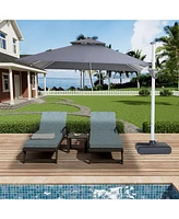 Mondawe 10 ft Cantilever Patio Umbrella with 360° Rotation, Cover and Base Included