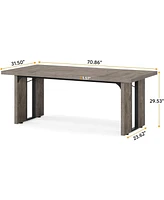 Tribesigns 71" Large Dining Table for 6 to 8 People, Farmhouse Style Dinner Table, Rectangular Dining Table for Kitchen, Dining Room & Living Room