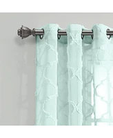 Lush Decor Avon Trellis Grommet Sheer Window Curtain Panels