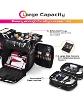Byootique Soft Sided Rolling Makeup Train Case Cosmetic Organizer Crocodile