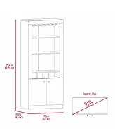 Streamdale Furniture Plympton 3-Shelf Rectangle 5-Bottle Bar Cabinet Smokey Oak