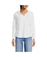 Lands' End Women's Long Sleeve Slub Hooded Popover