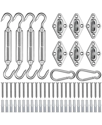 Triangle Sun Shade Sail Hardware Kit 304 Anti-Rust Stainless Steel Garden 2 Pack