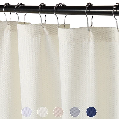 Caromio Soft Embossed Seersucker Microfiber Fabric Shower Curtain or Liner