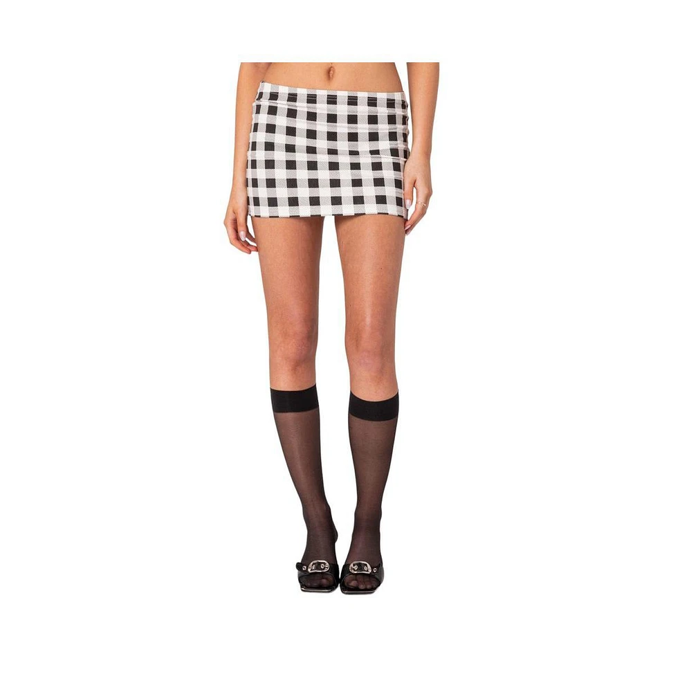 Women's Junie Gingham Printed Mini Skirt