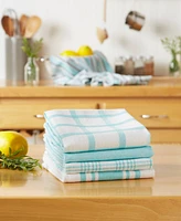 Design Imports Assorted Woven, Kitchen Dishtowel Set, 18x28", Aqua, 5 Piece
