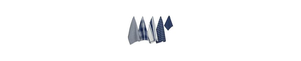 Design Imports Everyday Collection Foodie Kitchen Set, Dishtowel Dishcloth, Nautical Blue, 5 Piece