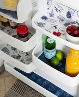 Design Imports Fridge Liner Collection Non-Adhesive, Cut to Fit, 12x24", Nautical Blue Market, 6 Piece