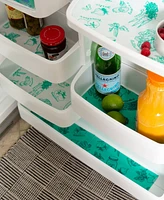 Design Imports Fridge Liner Collection Non-Adhesive, Cut to Fit, 12x24", Aqua Market, 6 Piece