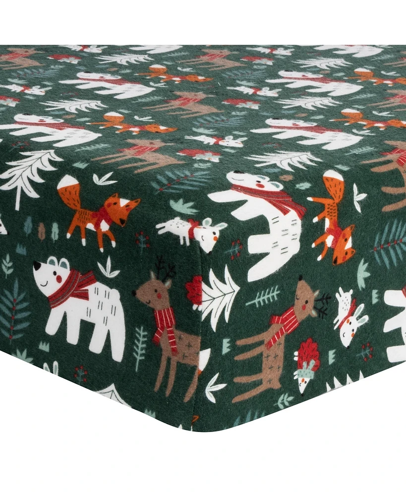 Trend Lab Festive Forest Deluxe Flannel Fitted Crib Sheet by