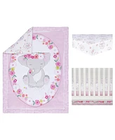 Sammy & Lou Elephant Garden 4 Piece Crib Bedding Set