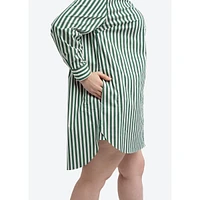 See Rose Go Plus Oversized Shirt Dress Stripe