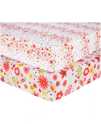Sammy & Lou Floral Sprinkles 2-Pack Microfiber Fitted Crib Sheet Set by