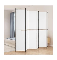 vidaXL 6-Panel Room Divider White 118.1"x86.6" Fabric