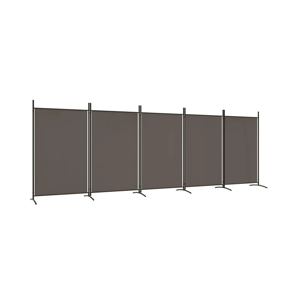 vidaXL 5-Panel Room Divider Anthracite 170.5"x70.9" Fabric