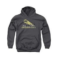 Batman Boys Youth Gotham Skyline Pull Over Hoodie / Hooded Sweatshirt