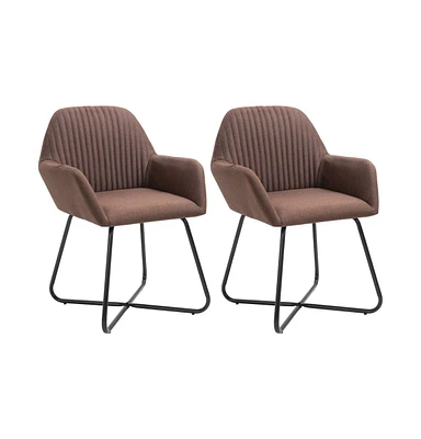 vidaXL Dining Chairs 2 pcs Fabric