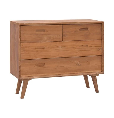 vidaXL Chest of Drawers 35.4"x13.8"x29.5" Solid Teak Wood