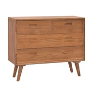 vidaXL Chest of Drawers 35.4"x13.8"x29.5" Solid Teak Wood