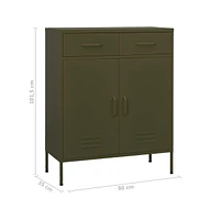 vidaXL Storage Cabinet Olive Green 31.5"x13.8"x40" Steel