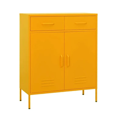 vidaXL Storage Cabinet Mustard Yellow 31.5"x13.8"x40" Steel