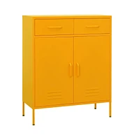 vidaXL Storage Cabinet Mustard Yellow 31.5"x13.8"x40" Steel