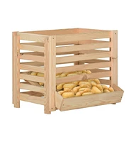 vidaXL Potato Box 23.6"x15.7"x19.7" Solid Wood Pine