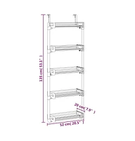 vidaXL Door Organizer with 5 Shelves 20.5"x7.9"x53.1" Aluminum