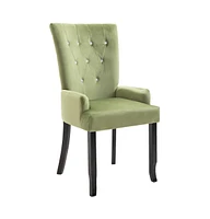 vidaXL Dining Chair with Armrests Light Green Velvet