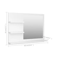 vidaXL Bathroom Mirror White 23.6"x4.1"x17.7" Engineered Wood