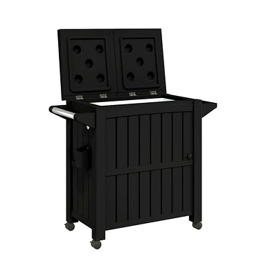 vidaXL 3-in-1 Serving Cart Black Polypropylene