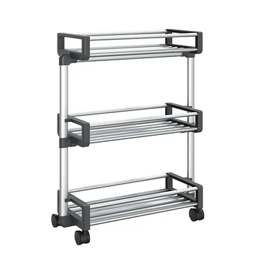 vidaXL Storage Trolley 23.2"x7.9"x29.5" Aluminum