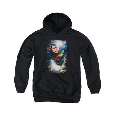 Superman Boys Youth The Sky Pull Over Hoodie / Hooded Sweatshirt