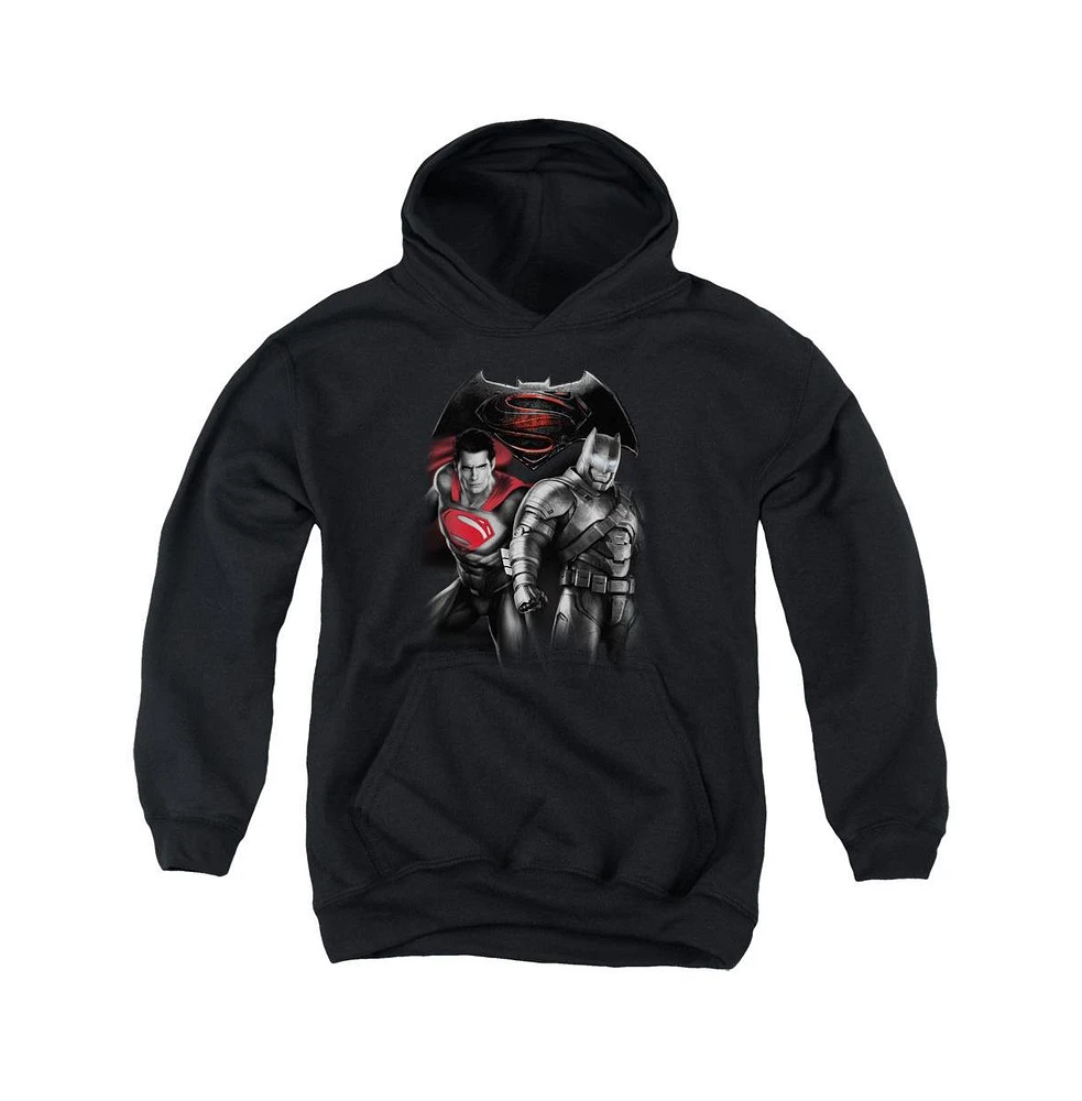 Batman V Superman Boys Youth Stand Off Pull Over Hoodie / Hooded Sweatshirt