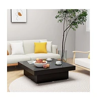 vidaXL Coffee Table Black 35.4"x35.4"x11" Engineered Wood