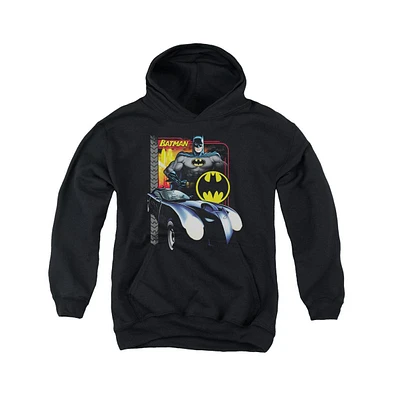 Batman Boys Youth Bat Racing Pull Over Hoodie / Hooded Sweatshirt