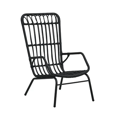 vidaXL Patio Chair Poly Rattan Black