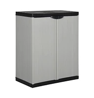 vidaXL Garden Storage Cabinet with 1 Shelf Gray and Black 26.8"x15.7"x33.5"